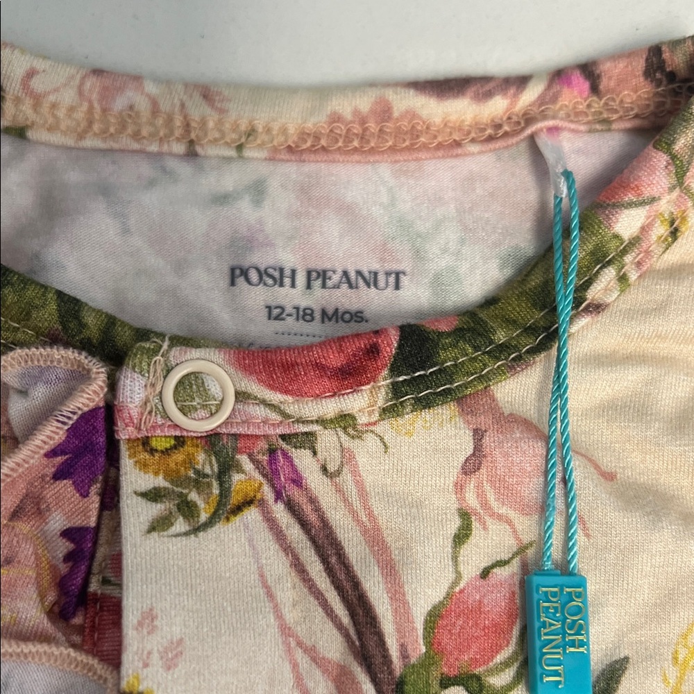 Posh Peanut Floral Kids Pajamas - Pink and Yellow - Picture 3 of 4